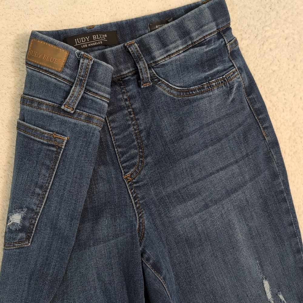 Judy Blue Jeans Womens 9/29 Blue Denim Pull On Skinny Jeggings Stretch Leggings